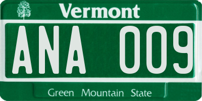 VT license plate ANA009