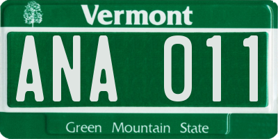 VT license plate ANA011