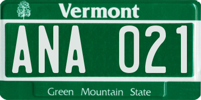 VT license plate ANA021