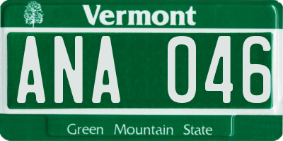 VT license plate ANA046
