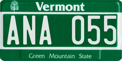 VT license plate ANA055
