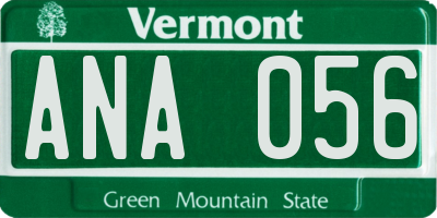 VT license plate ANA056