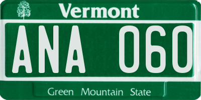 VT license plate ANA060