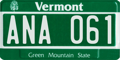 VT license plate ANA061