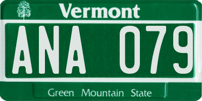 VT license plate ANA079