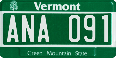 VT license plate ANA091