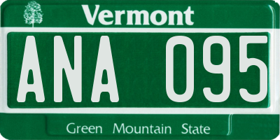 VT license plate ANA095