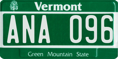 VT license plate ANA096