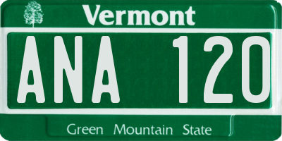 VT license plate ANA120