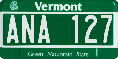 VT license plate ANA127