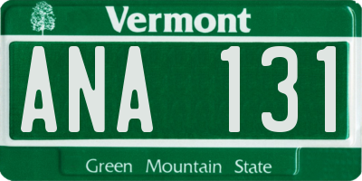 VT license plate ANA131
