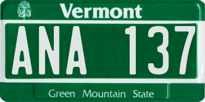VT license plate ANA137