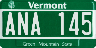 VT license plate ANA145