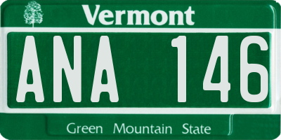 VT license plate ANA146