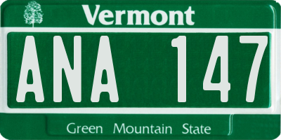 VT license plate ANA147