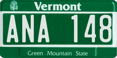 VT license plate ANA148