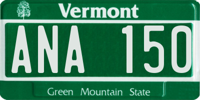 VT license plate ANA150