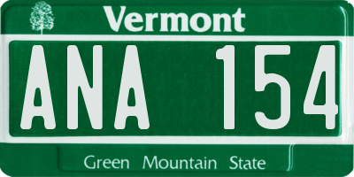 VT license plate ANA154