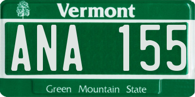 VT license plate ANA155