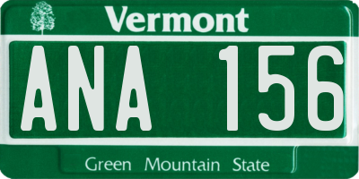 VT license plate ANA156