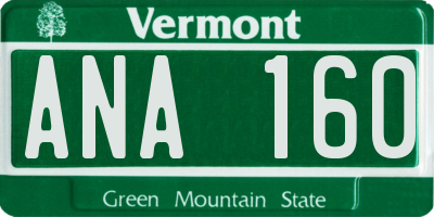 VT license plate ANA160