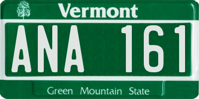 VT license plate ANA161