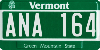 VT license plate ANA164