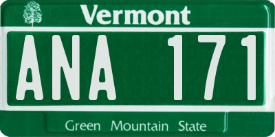 VT license plate ANA171