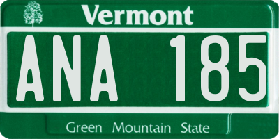 VT license plate ANA185