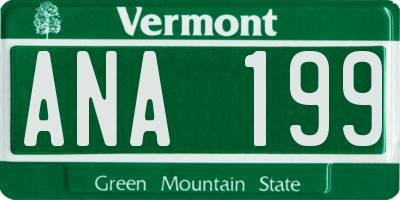 VT license plate ANA199
