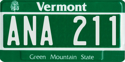 VT license plate ANA211