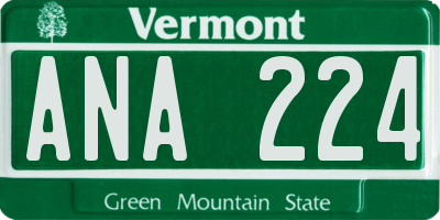 VT license plate ANA224