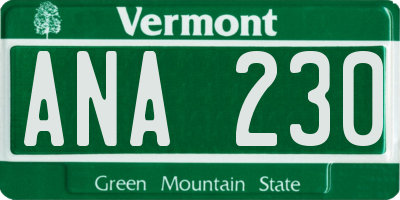 VT license plate ANA230