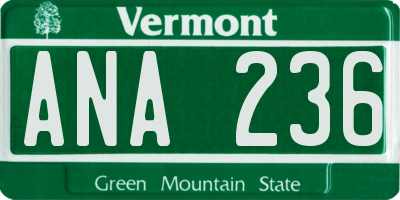 VT license plate ANA236