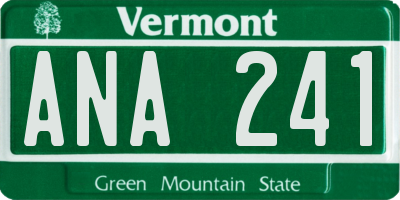 VT license plate ANA241