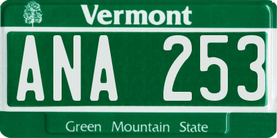 VT license plate ANA253