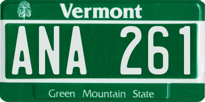 VT license plate ANA261