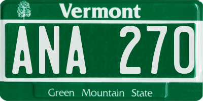 VT license plate ANA270