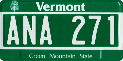 VT license plate ANA271
