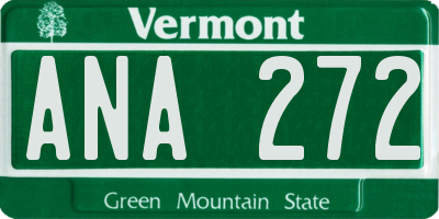 VT license plate ANA272