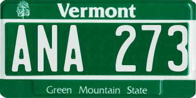 VT license plate ANA273