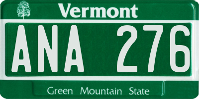 VT license plate ANA276