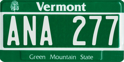 VT license plate ANA277