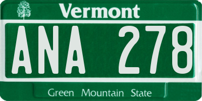 VT license plate ANA278