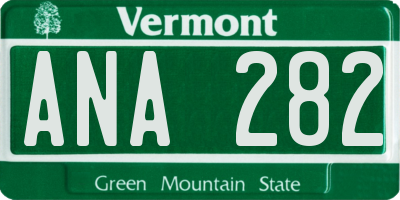 VT license plate ANA282