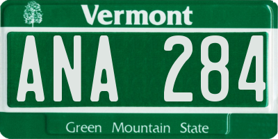 VT license plate ANA284