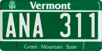 VT license plate ANA311