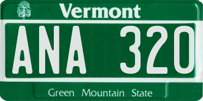VT license plate ANA320