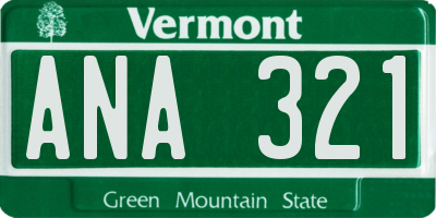 VT license plate ANA321