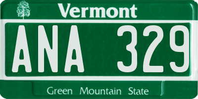 VT license plate ANA329